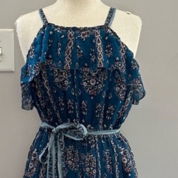 Anthropologie Ruffle Tie Maxi Boho Cottage tribal  Tiered Sasha NEW Flowy Floral - Picture 3 of 11